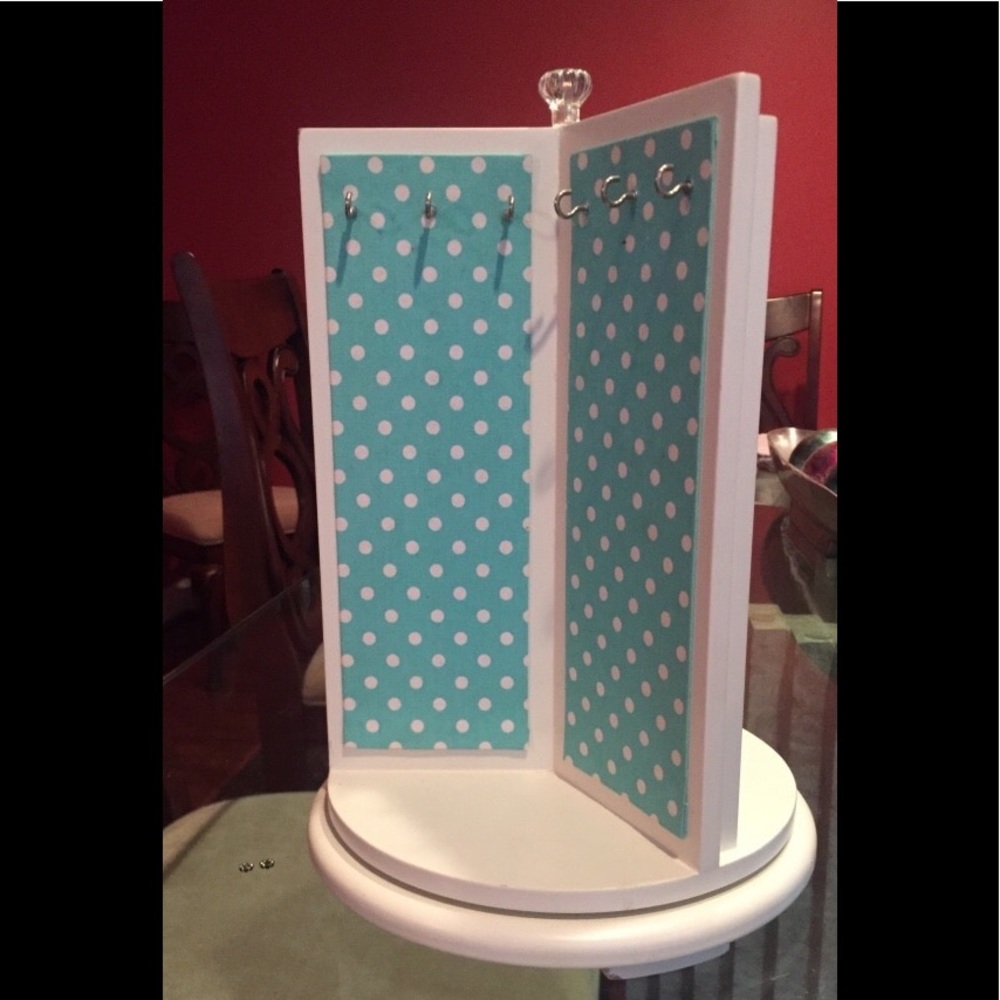 Pottery Barn Teen Jewelry Organizer Aqua & White